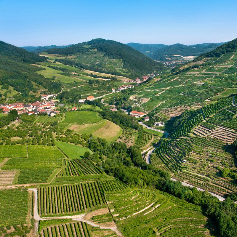 Blick auf den Spitzergraben, Gasthof Weißes Rössl, Mühldorf/Wachau